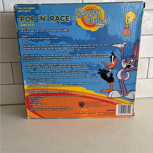 Looney Tunes Pop N' Race Board Game New Complete VTG Kids - Picture 2 of 7